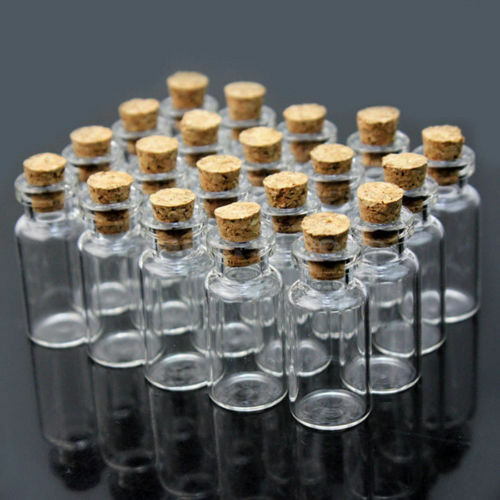 0.5ML Mini Small Cork Stopper Glass Vial Jars Containers Bottle Wholesale