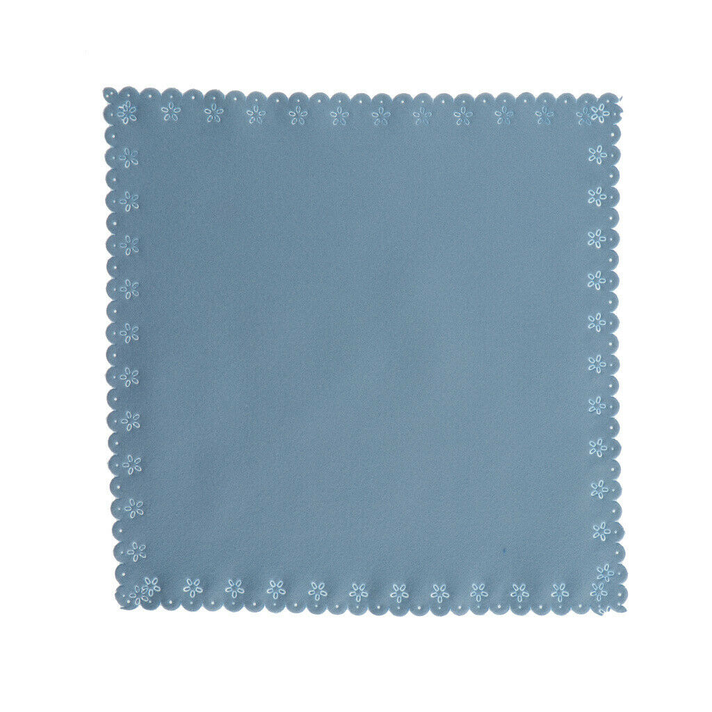 20 Pieces Double Sided Microfiber Glasses Screen Lens Cleaning Cloth Blue