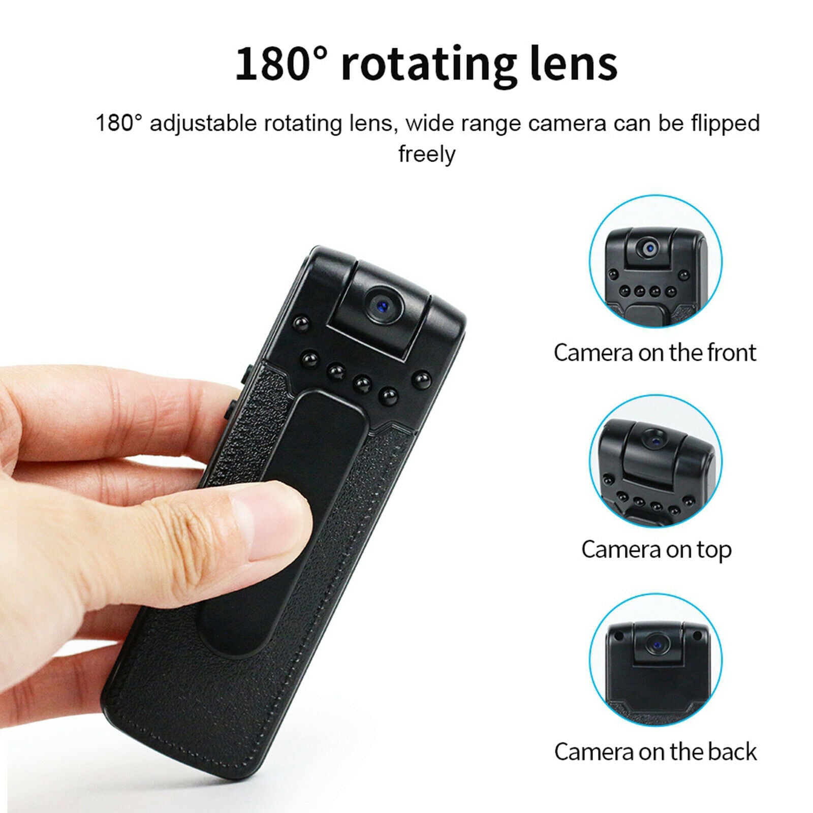 Portable Body Camera DV Hidden Camcorder 180-Degree Audio Loop Recording