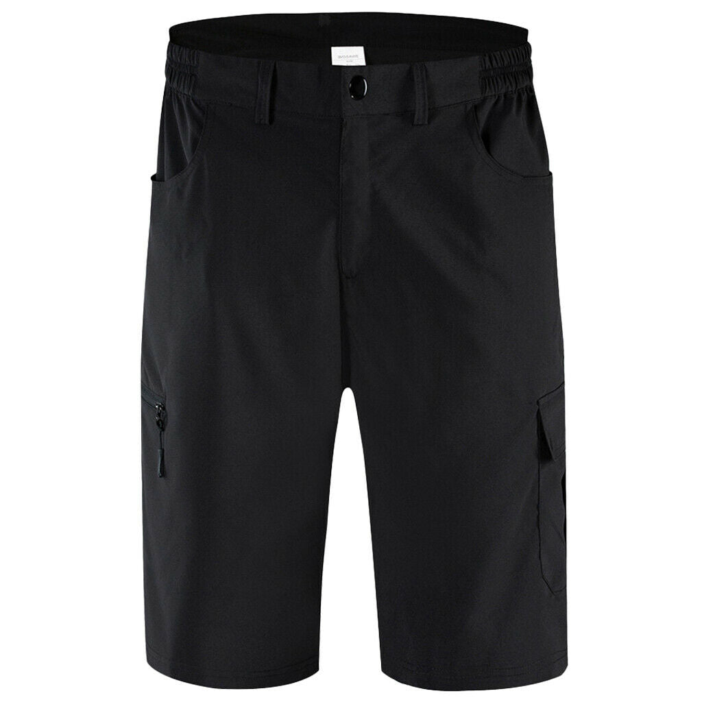 Men Casual Loose Pants Sports Beach Slack Night Reflective Shorts Black XL