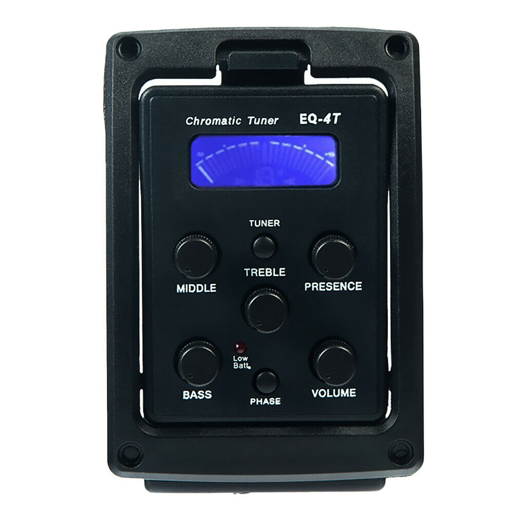 4 Bands Volume Control Pickup Preamp EQ Tuner for Acoustic Guitar Parts