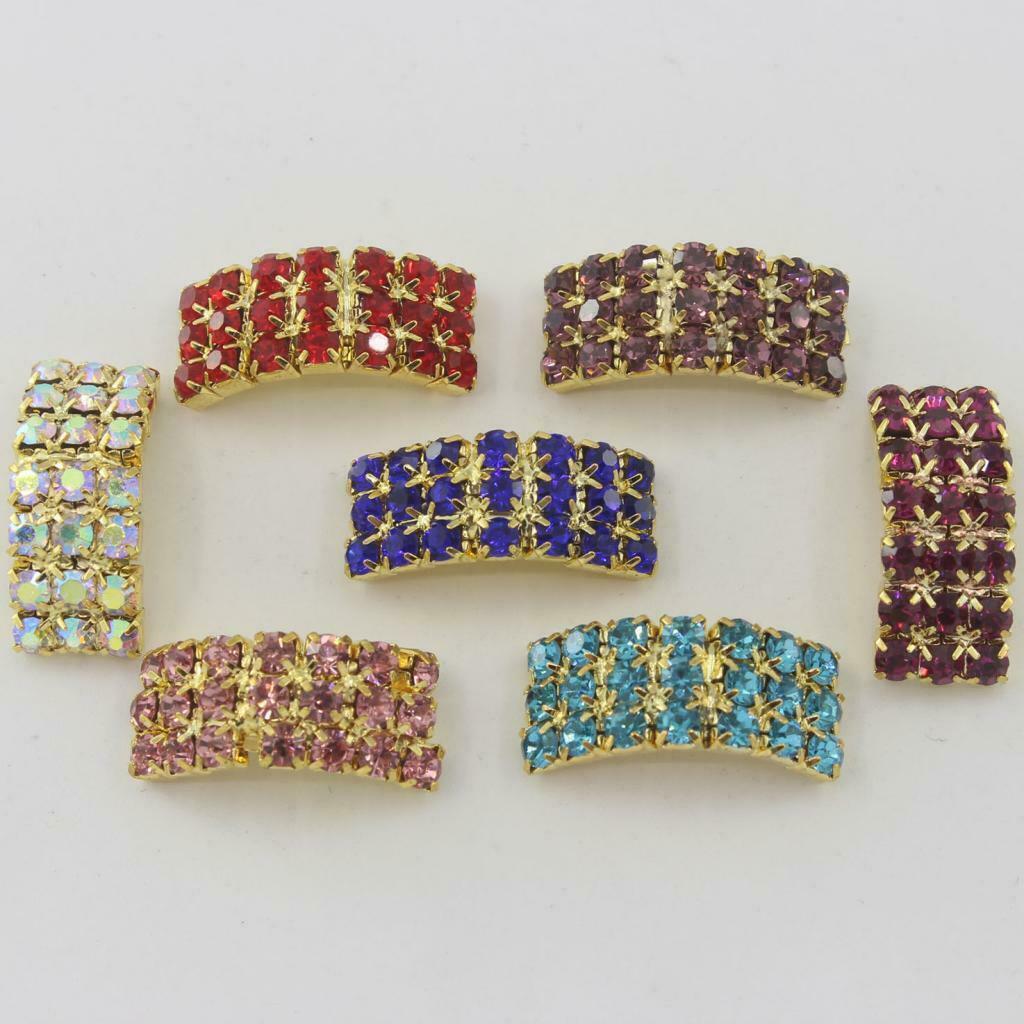 10 Piece Mixed Arched Rhinestone Buckles Diamond Buttons