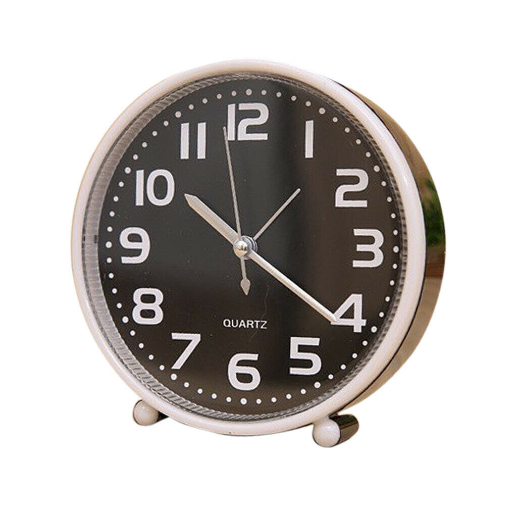 5" Portable Small Clock Non Ticking  Alarm Clock for Heavy Sleeper 02