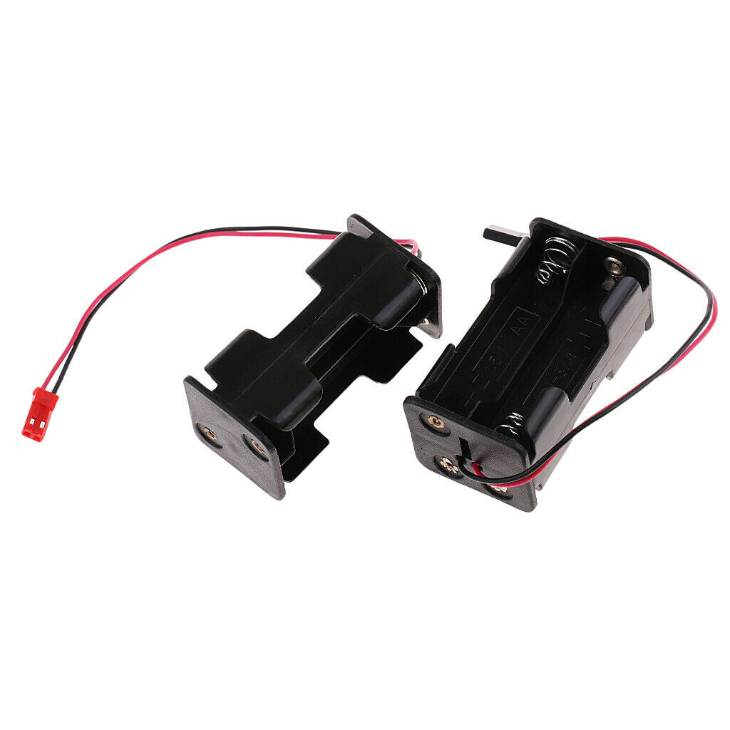 2 Pieces AA Battery Holder Case Slot Holder Plastic