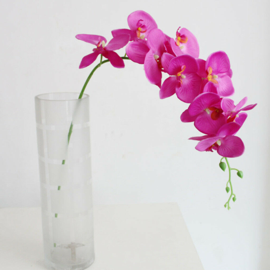 93cm Long Stem Artificial Silk Phalaenopsis Butterfly Orchid Flower Purple