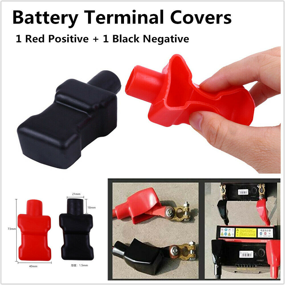2pcs Car Battery Terminal Insulator Wire Connectors Cap Covers Protector Rubber