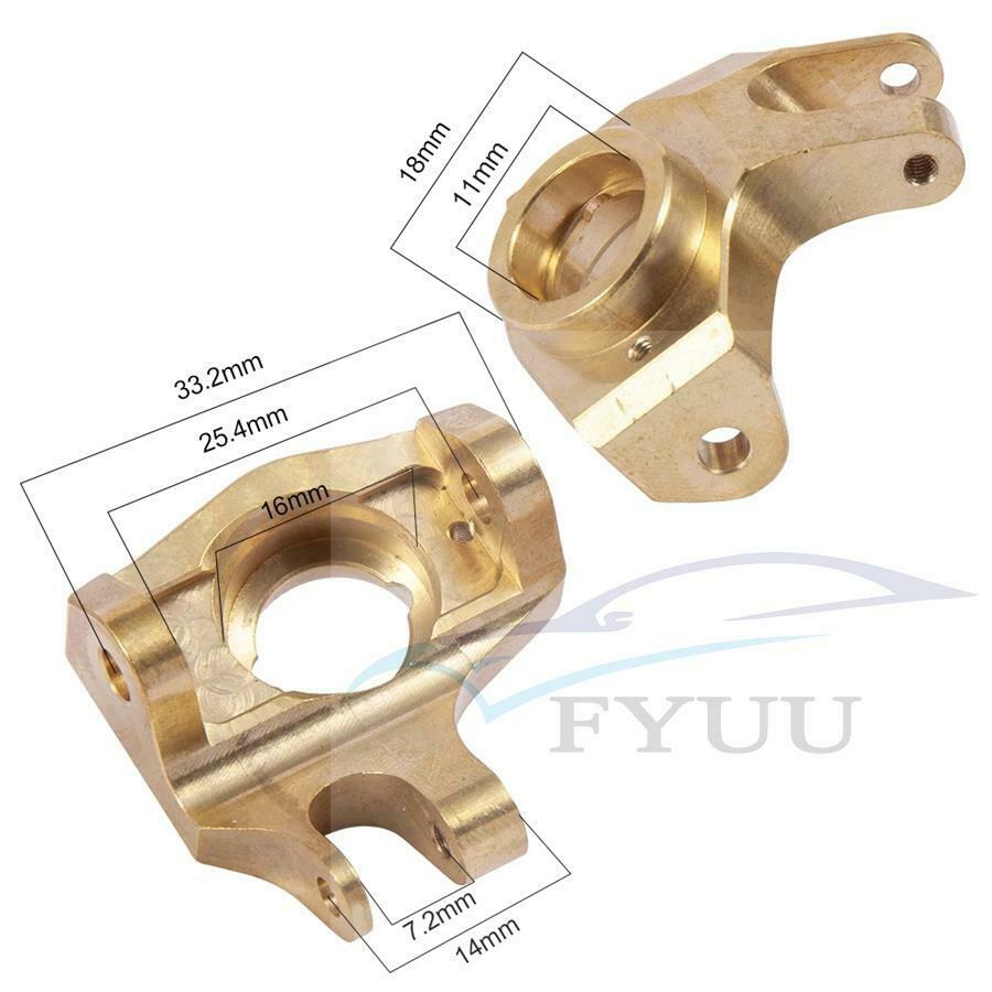 1 Pair Brass Heavy Duty Front Steering Knuckle For 1/10 RC Axial SCX10 II 90046