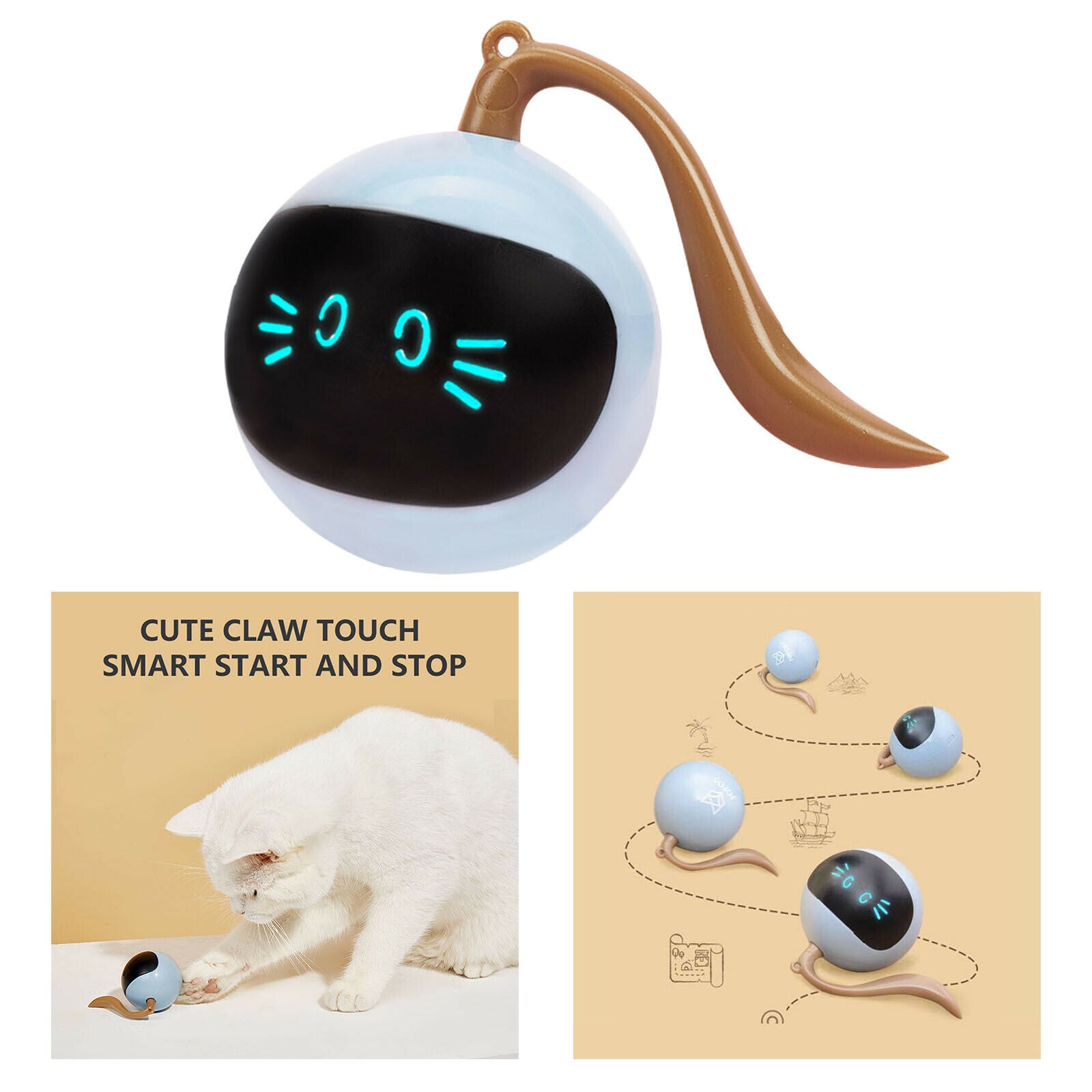 Interactive Cat Ball Toys Pet Kitten Rolling Puppy Indoor Outdoor Training