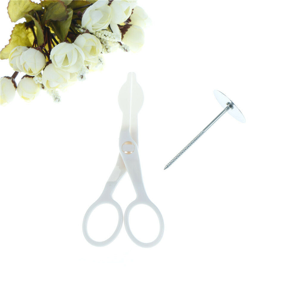Piping Flower Scissors+Nail Icing Bake Cake Decorating Cupcake Pastry ToolU F Fx