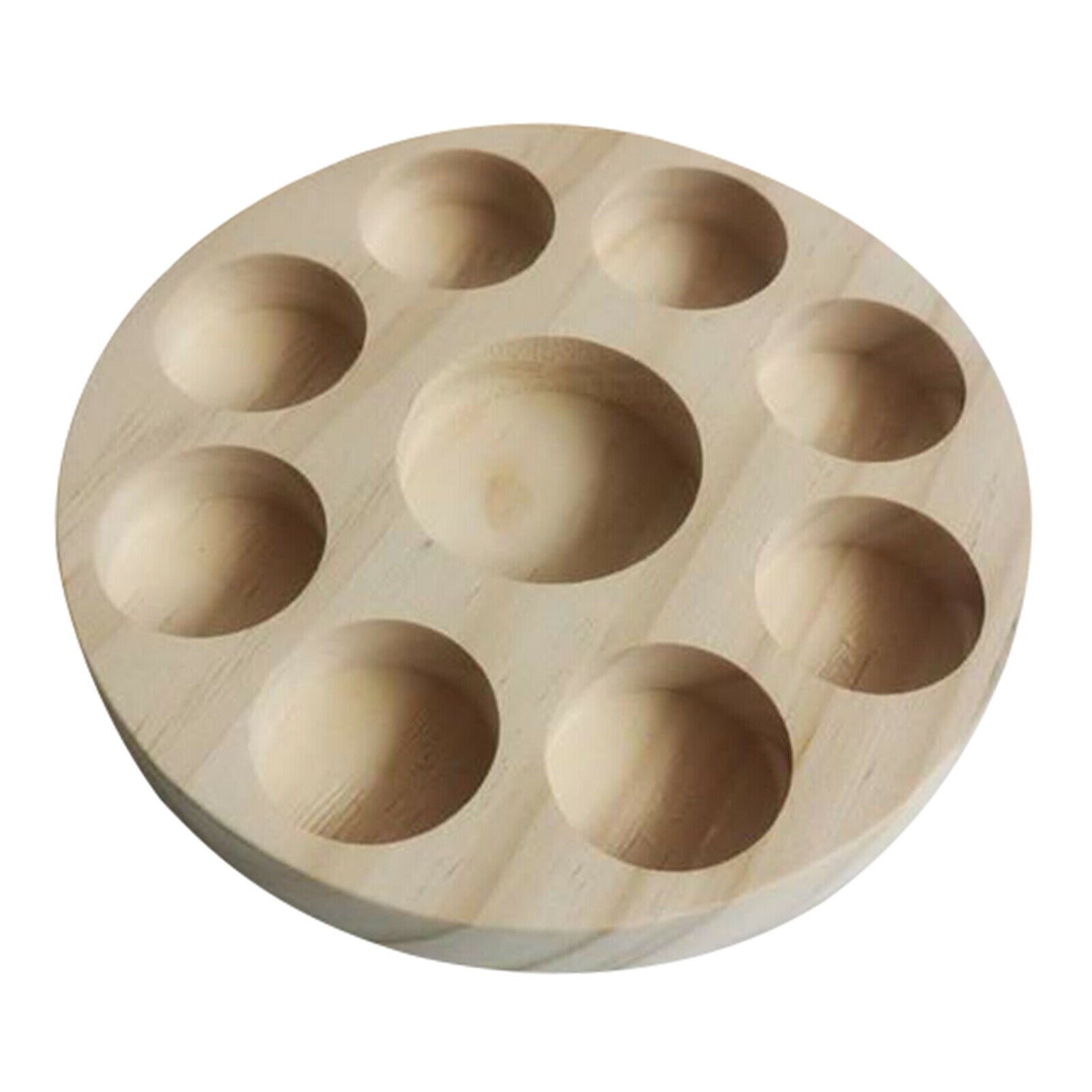 2Pcs Round Wooden Essential Oil Display Stand Rack Organizer Perfume Holders