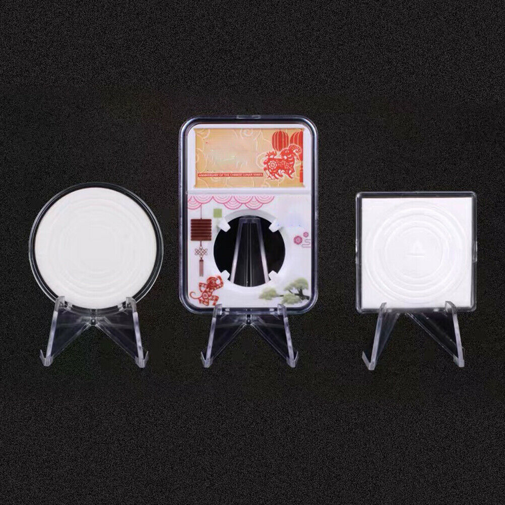 12PCS Display Stands Transparent Coin Display Easel for Home Shop Exhibition
