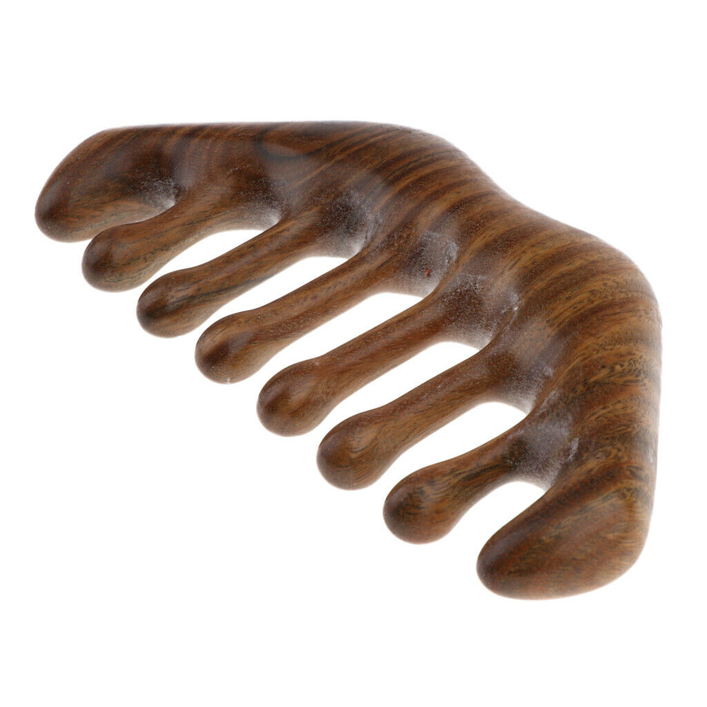 Handmade Green Sandalwood Hair Comb for Long Thick Curly Hair Beard Travel