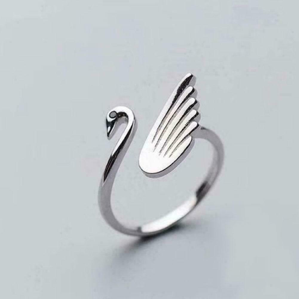 Swan Knitting Loop Crochet Ring Copper Knitting Ring Yarn Thimble Tool