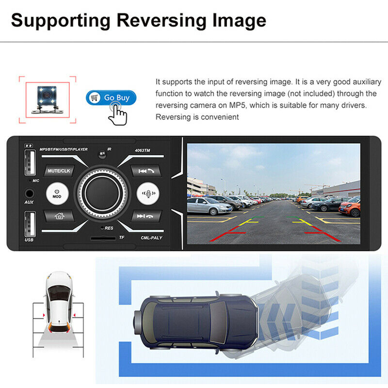 4.1 inch High Definition Car Bluetooth Touch Screen Player With Smart Voice IPS