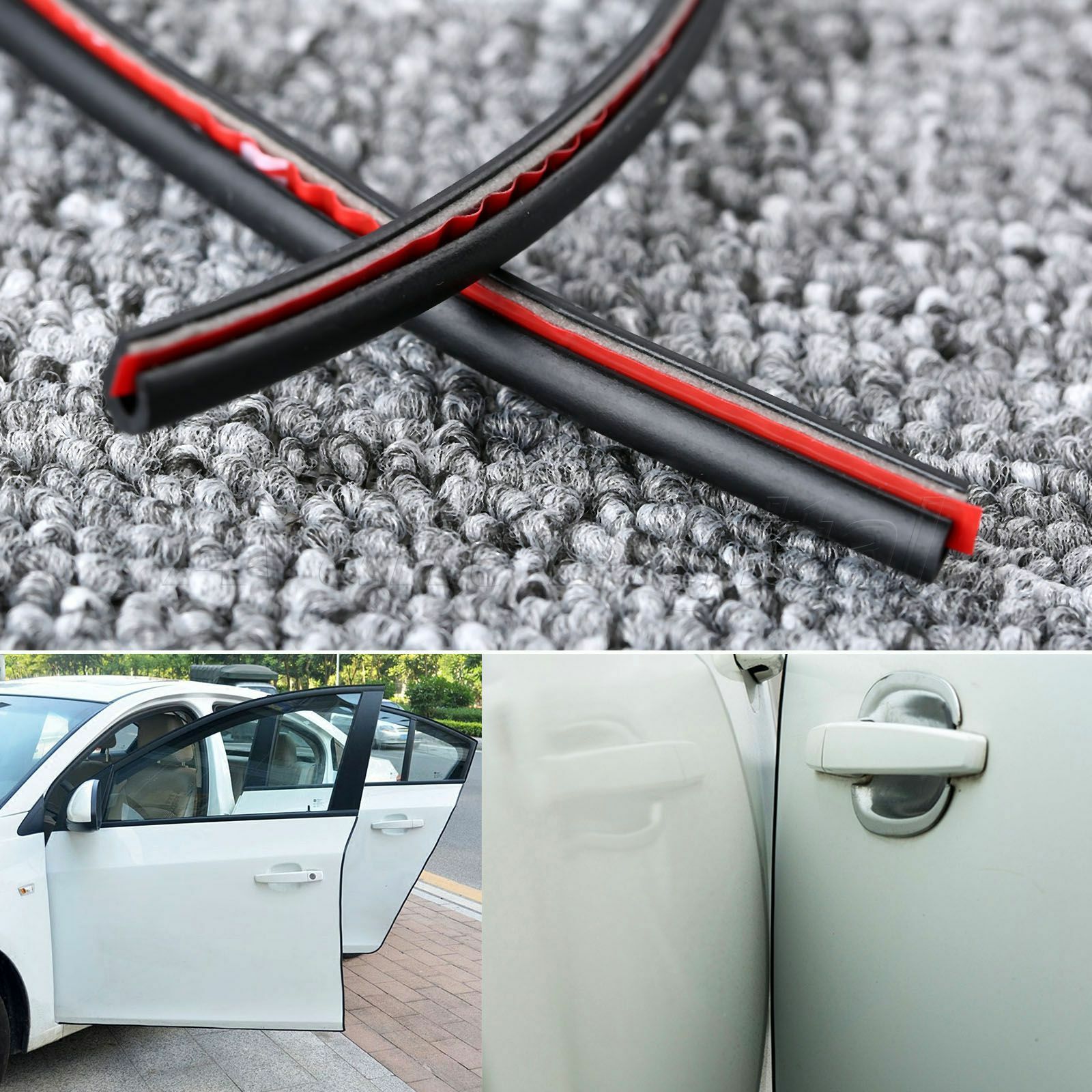 Car Door 5m Black Moulding Trim Strip Edge Guard Cover Scratch Crash Protector