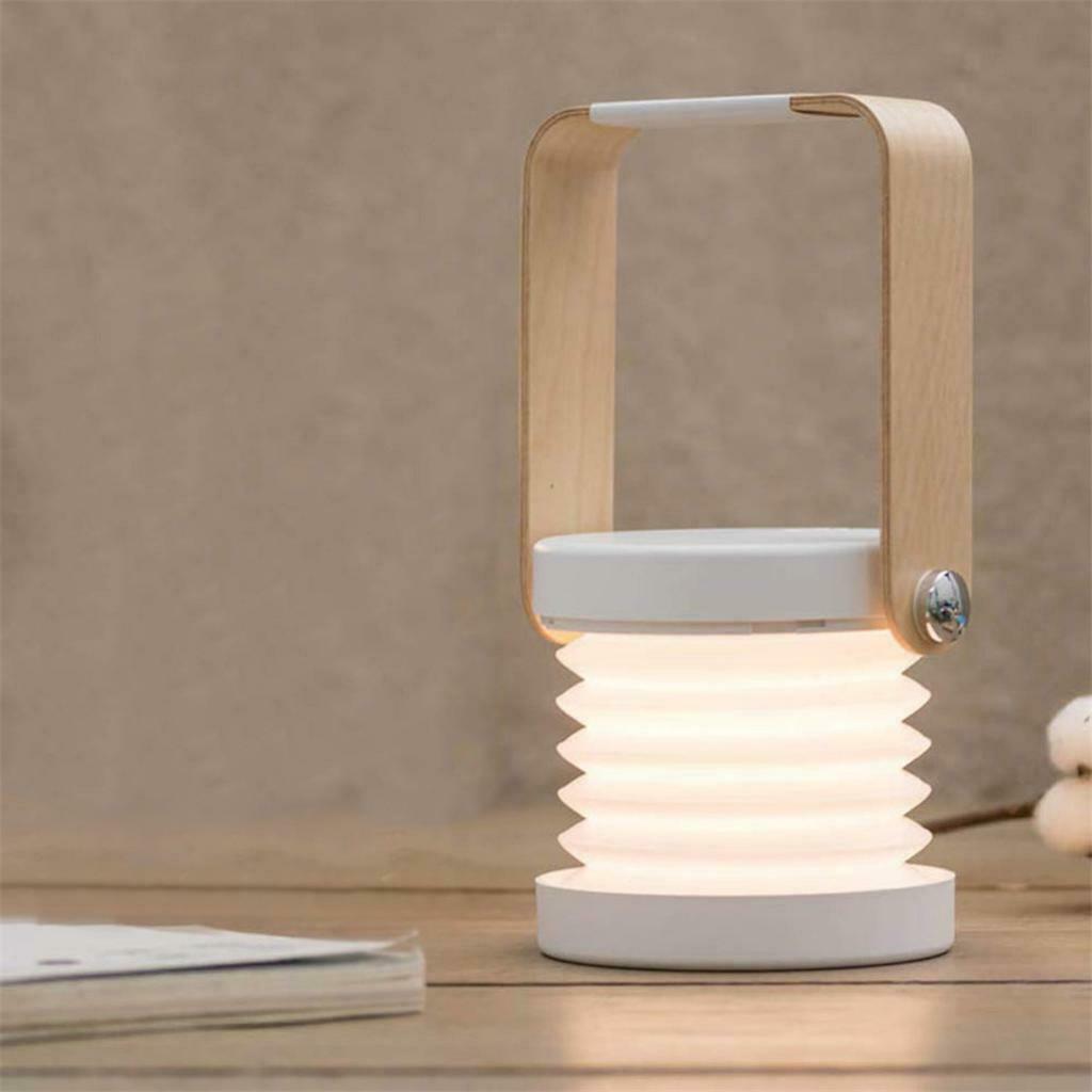 Wooden Handle Portable Lantern Lamp Foldable LED Charging