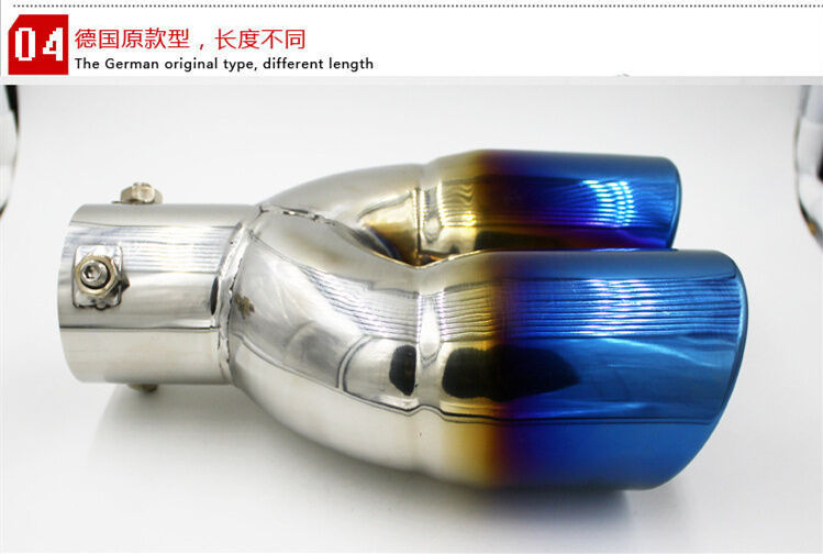 Universal Stainless Steel Chrome Exhaust Muffler Tip 63mm Inlet Car Rear Neo