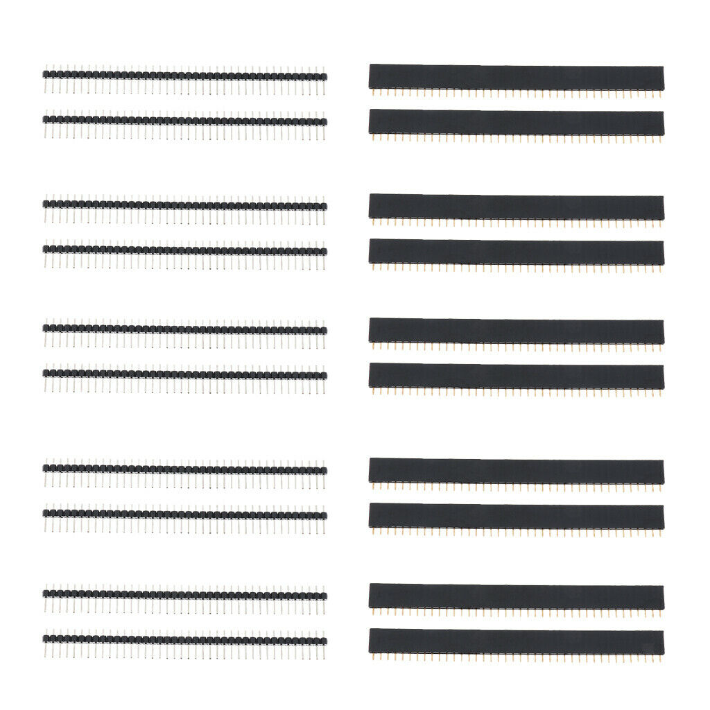 20 Pieces 40Pin 2.54mm Male Female PCB Single Row Straight Header Connectors