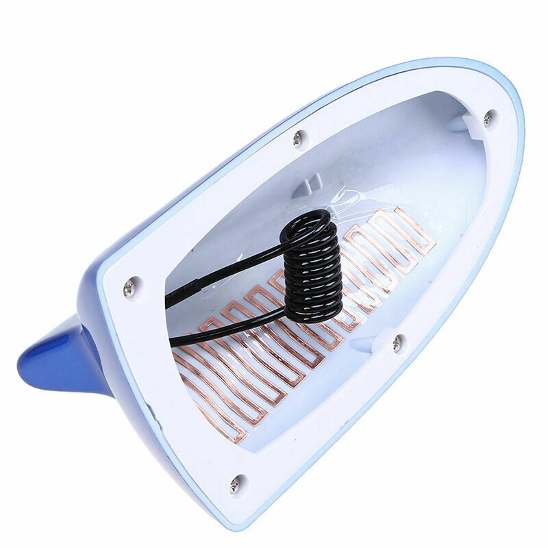 Universal Blue Shark Fin Antenna Aerial AM/FM Signal Roof Aerial for Car SUV ABS
