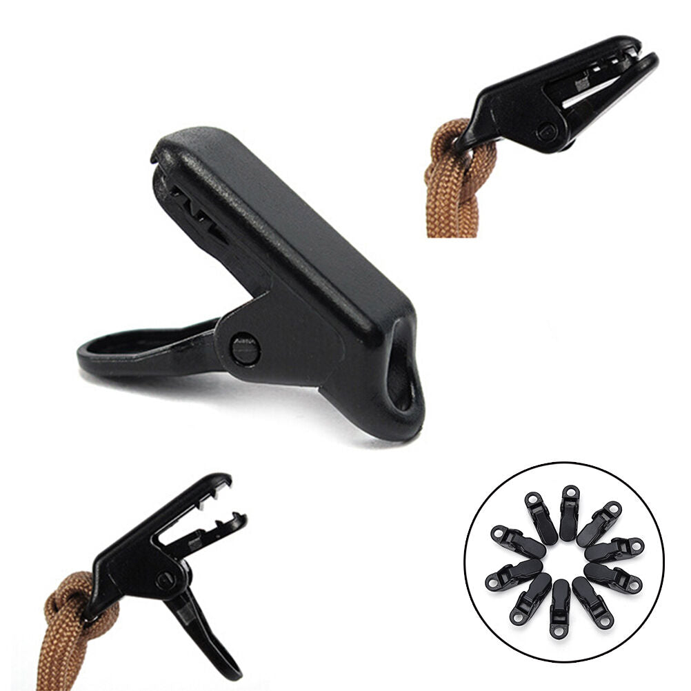 10 x Awning Clamp Tarp Clips Snap Hangers Tent Camping Survival Tighten Tool  NC