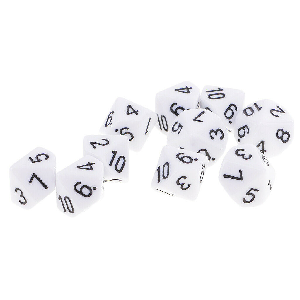 10pcs 10 Sided Dice Polyhedral Dices Roleplay Accessory Party Fun Toys Gift