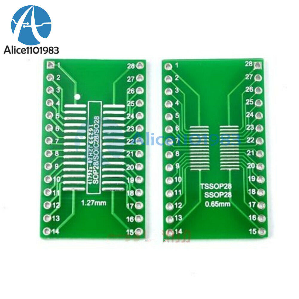 5PCS SOP28 SSOP28 TSSOP28 to DIP28 Adapter Converter PCB Board 0.65/1.27mm