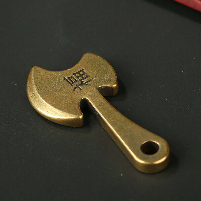 1Pc Brass Chinese Blessing Axe Keychain Pendant Jewelry Necklace DIY Accessories