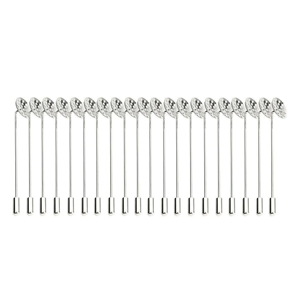 10pcs Round Blank Setting Disc Stick Hat Pin Lapel Pin Base for DIY Jewelry