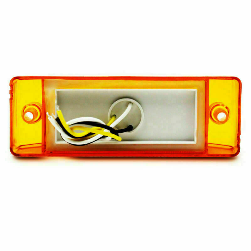 4x 12V Sealed 6" Amber 21 LED Side Marker Light Rectangle Truck Trailer Camper