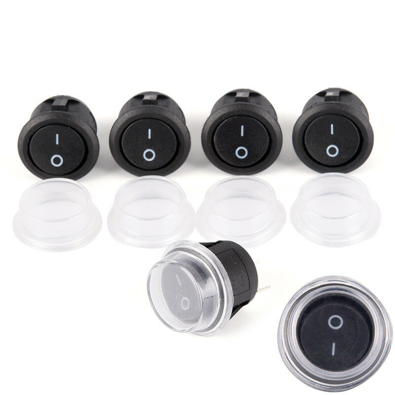 1Pc 2-PIN ON-OFF SPST Round Dot Car Auto Rocker Toggle Switch+Waterproof .l8