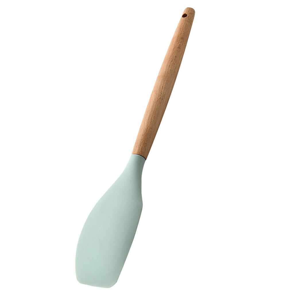 2x Non Stick Spatula Spoon / Wooden Handle Durable Food Tong Set for Baking