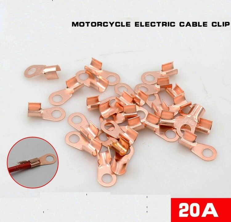 20A CAR OPEN BATTERY LUGS TERMINAL CRIMP JOINT WIRE CONNECTOR CABLE LUG 10pc