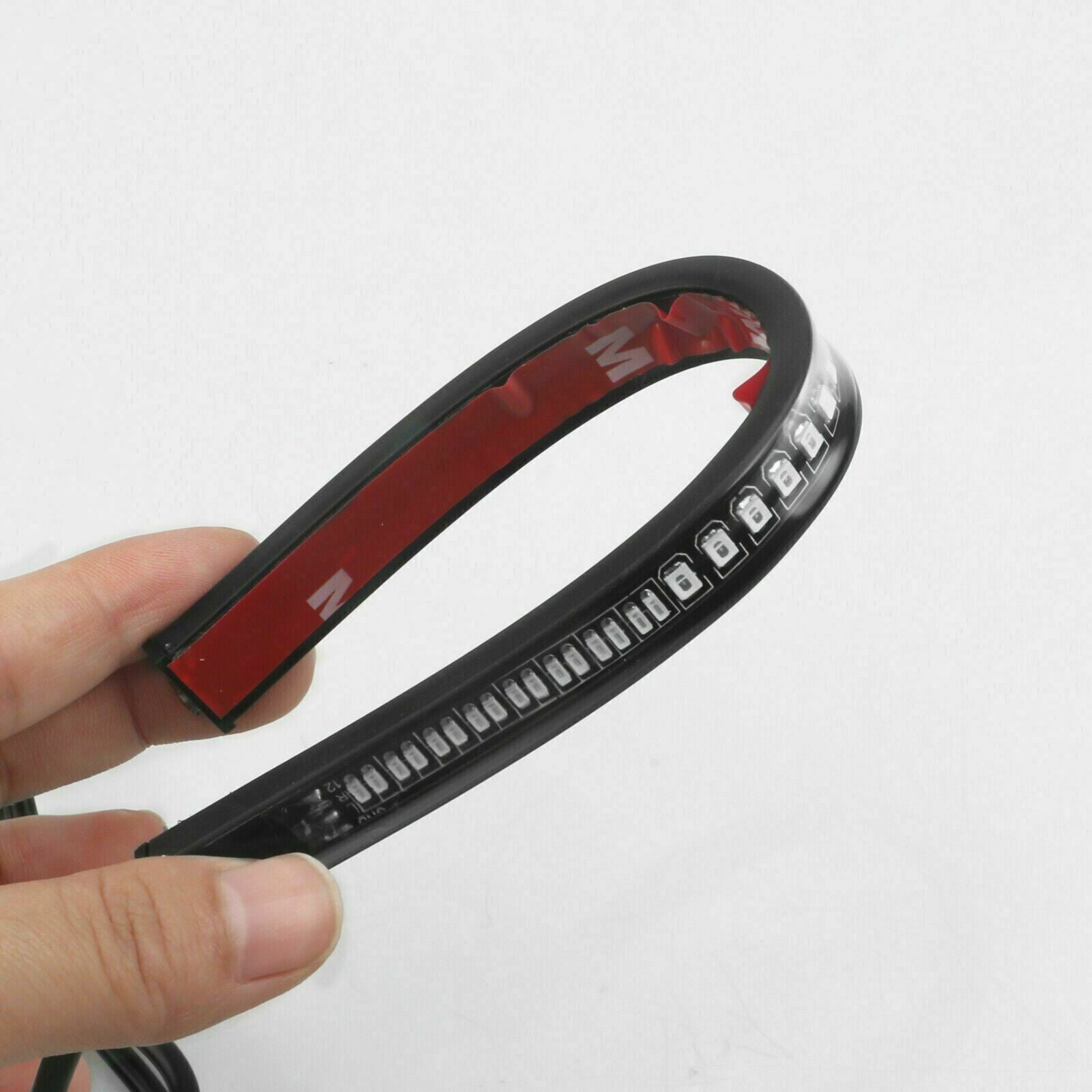 48 LED Motorcycle Flexible Turn Signal Amber Integrated 2 Strip Brake Tail Light