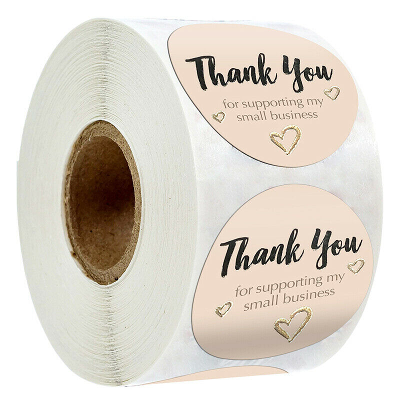 Round Thank You For Supporting My Small Business Hand Made Labels Stickers G DF