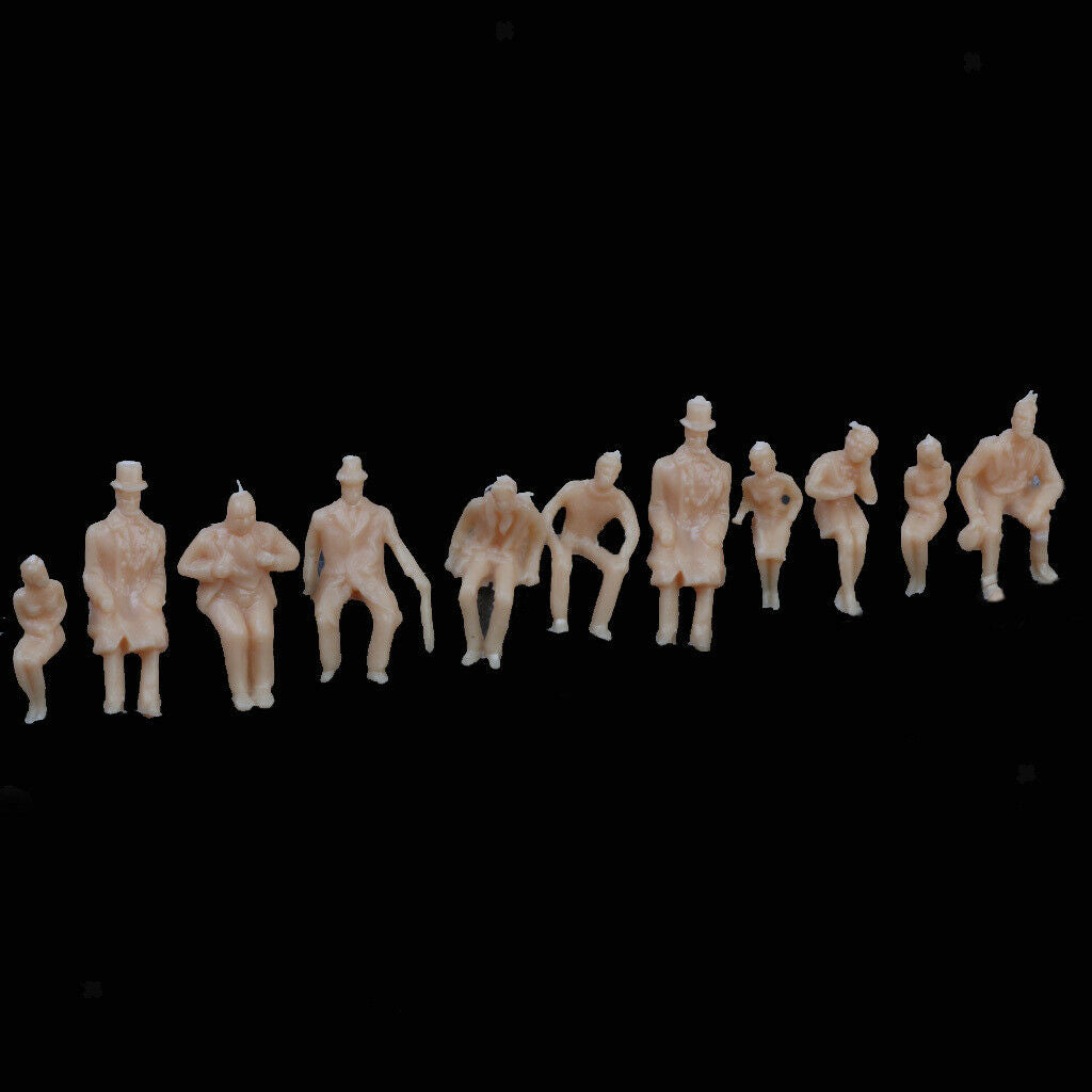 300 Pack 1/87 Unpainted Seated Figures Railway Landscape Microscopic Props