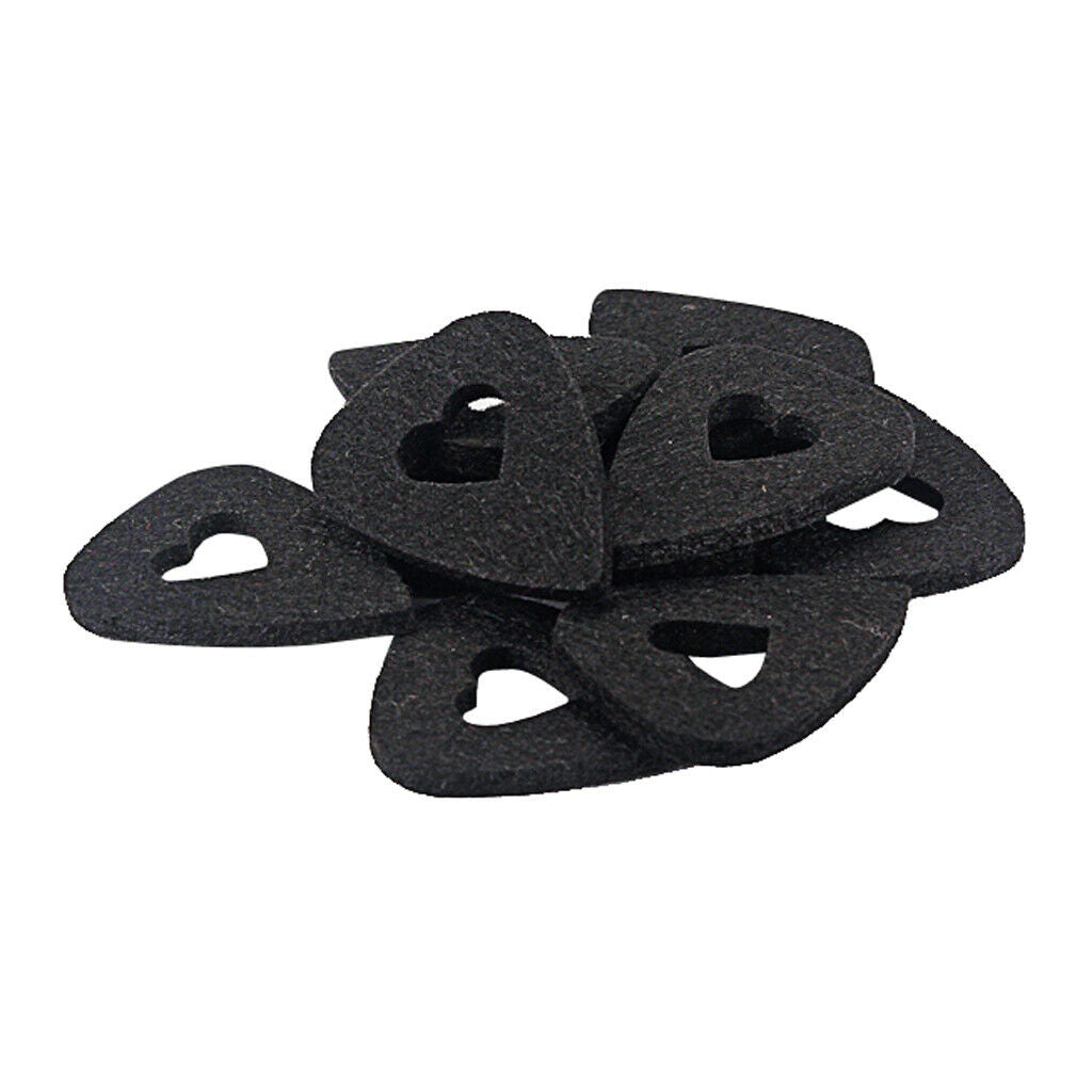 10 Pieces Guitar Ukulele Wool Felt Plectrum Picks for Guitar Parts Black