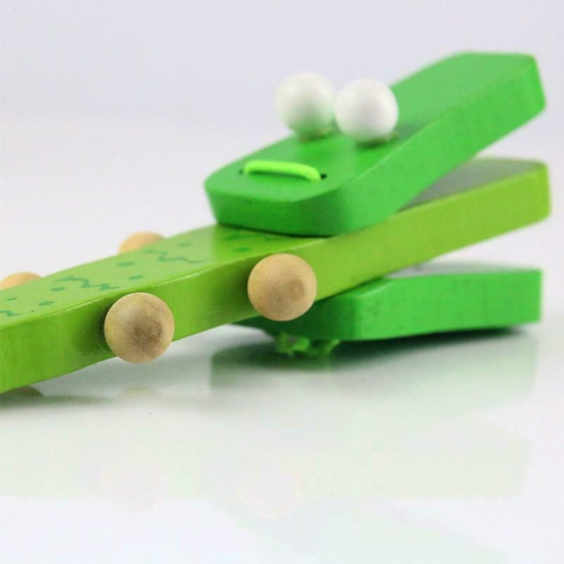 Crocodile Shape Wood Castanet Baby Musical Instrument Cartoon Child Musical Toys