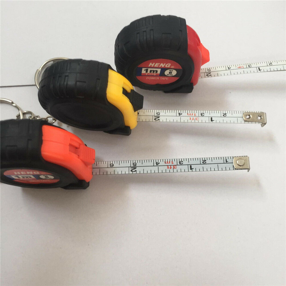 Mini Tape Measure With Key Chain Plastic Portable 1m Retractable Rule.l8