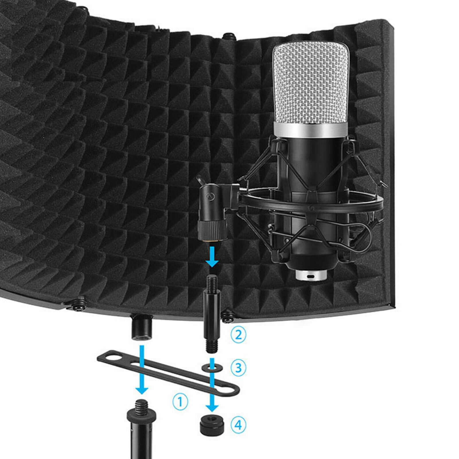 Professional Recording Mic Microphone Isolation Shield Cover Equipments