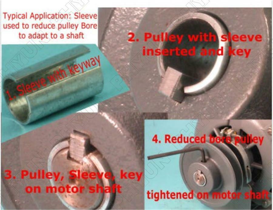 Steel Shaft Adapter Kit Bore Reducer Sleeve Bushing Sheave & Key 5/8"x 3/4" x 3"