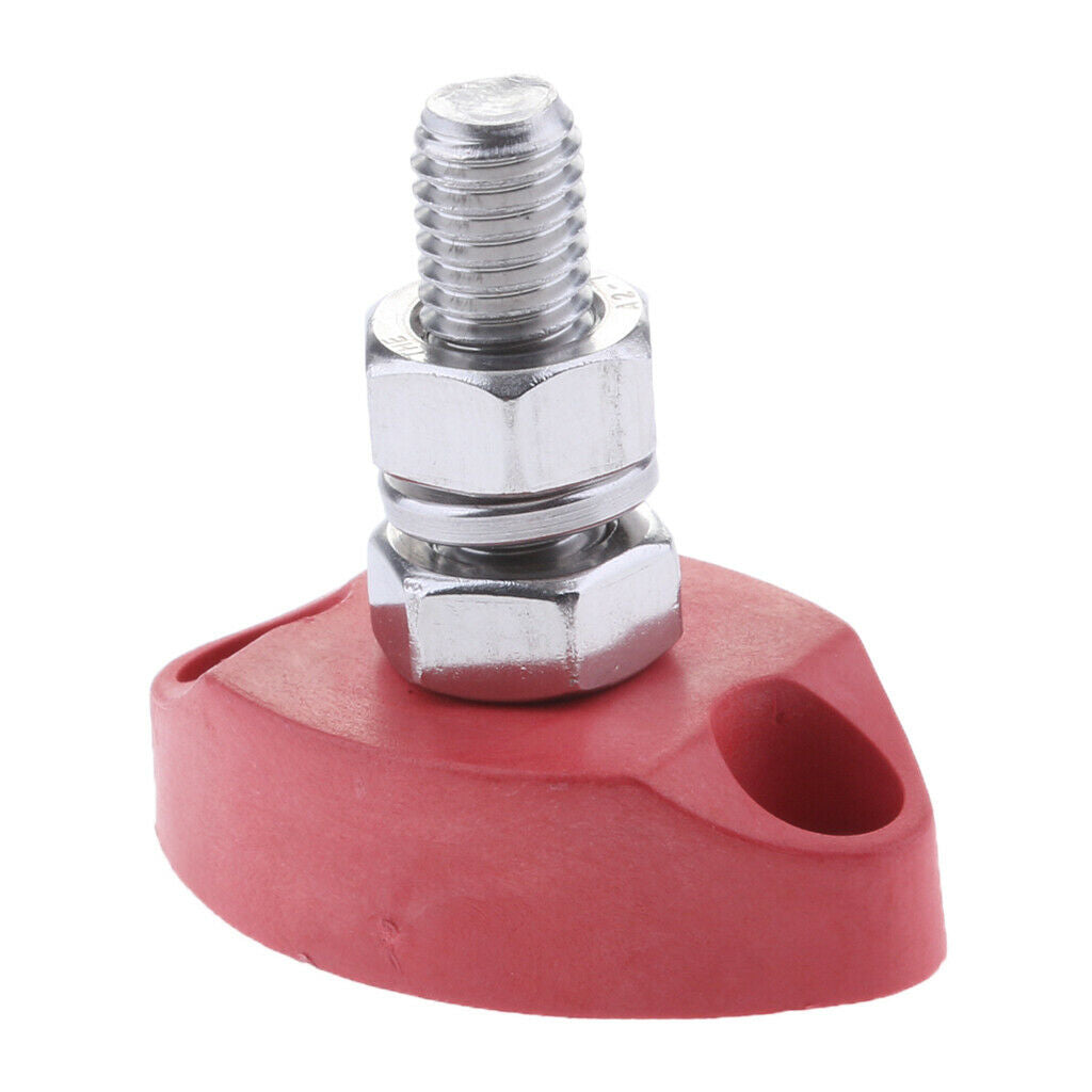 Power Post Block Insulated Terminal Stud 6mm for Marine Boat Truck Red