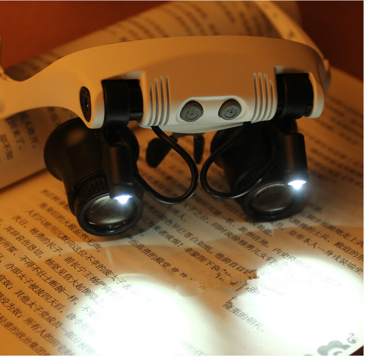 LED 10X 15X 20X 25X Loupe Binocular Magnifying Glass PCB Watch Repair Magnifier