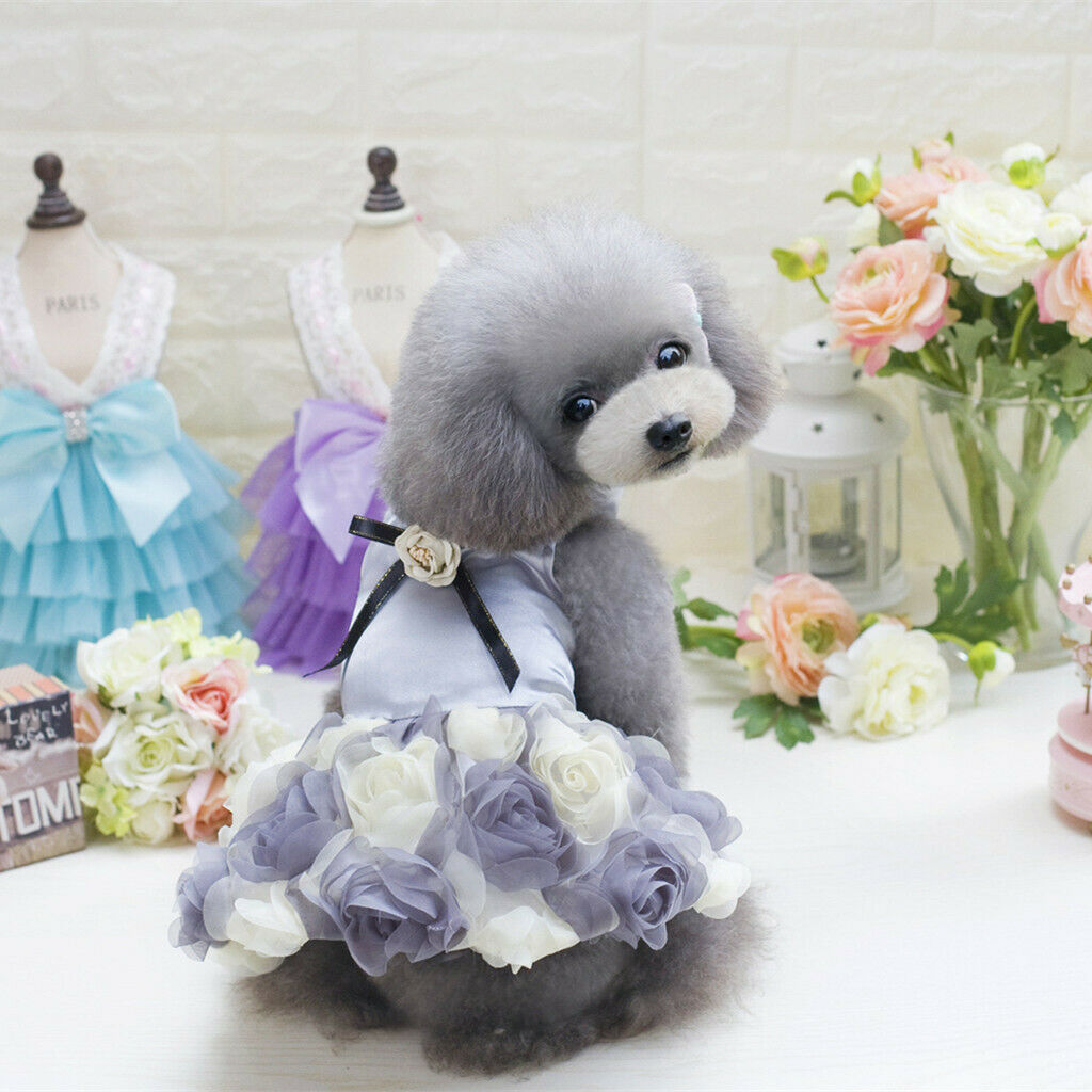 Cute Rose Design Pet Dog Cat Fancy Dress Party Festival Costume Apparel S
