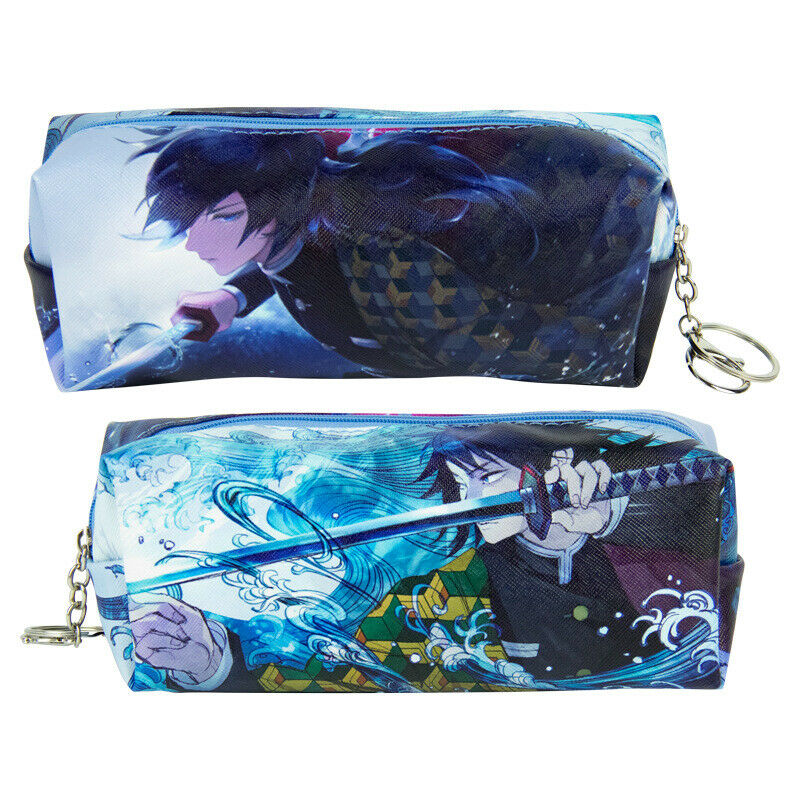 Demon Slayer Kimetsu no Yaiba Tomioka Giyuu PU Leather Pencil Pen Case Bag C