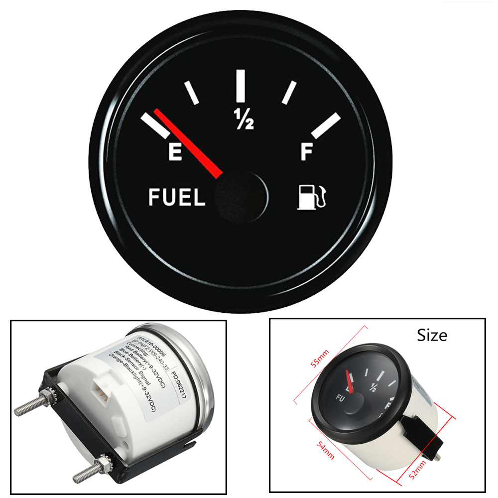 2" Fuel Level Indicator Gauge 0-190 Ohms for 12V/24V Car Truck Marine Yacht Boat