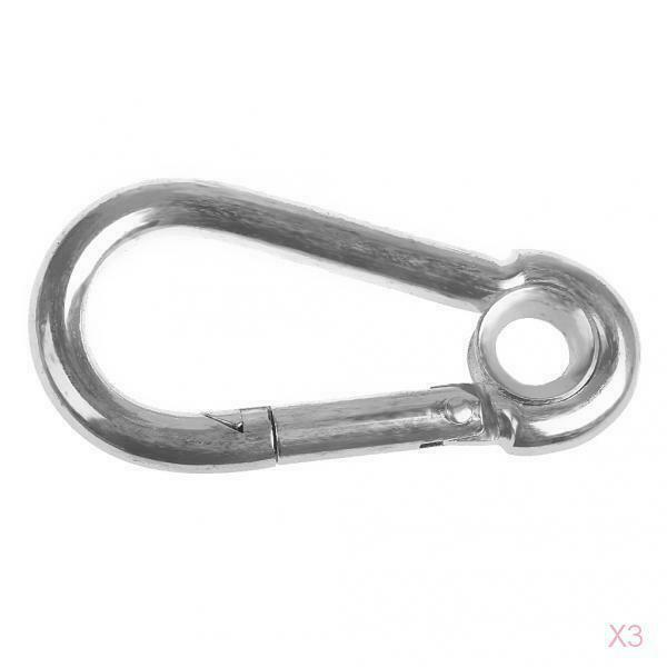 3x Outdoor Climbing Stainless Steel Safety Hook Clip Locking