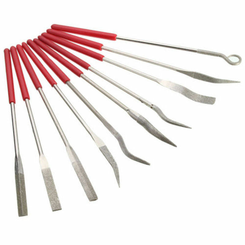10PCS DIAMOND NEEDLE FILE SET 140MM  - METALWORK CRAFTWORK JEWELRY TOOL