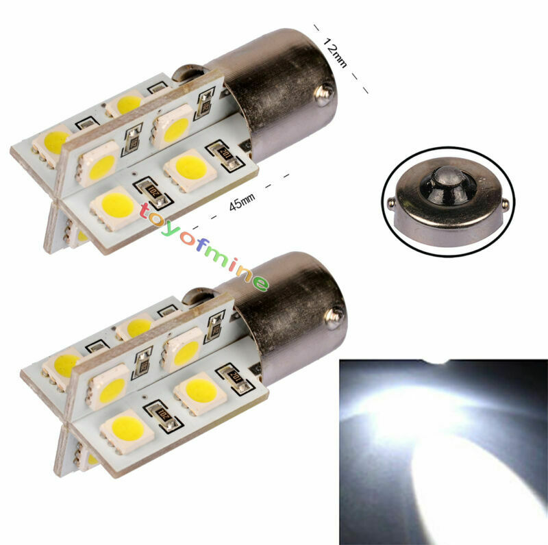 2 White 1156 BA15S 16 LED 5050 SMD Canbus No Error Free Backup Light Lamp Bulb