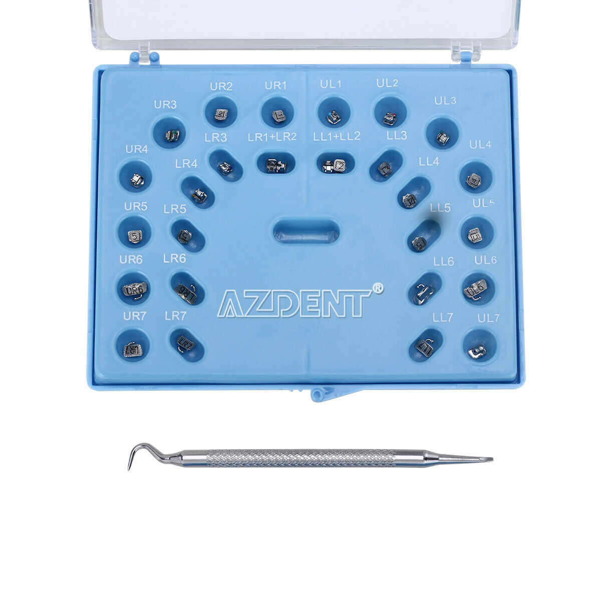 10X AZDENT Dental Orthodontic Self-Ligating Brackets MBT .022 Hooks 3 4 5 & Tool