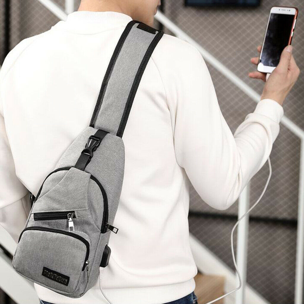 2x Mens Sling Backpack Water Resistant Shoulder Chest Crossbody Sling Bag